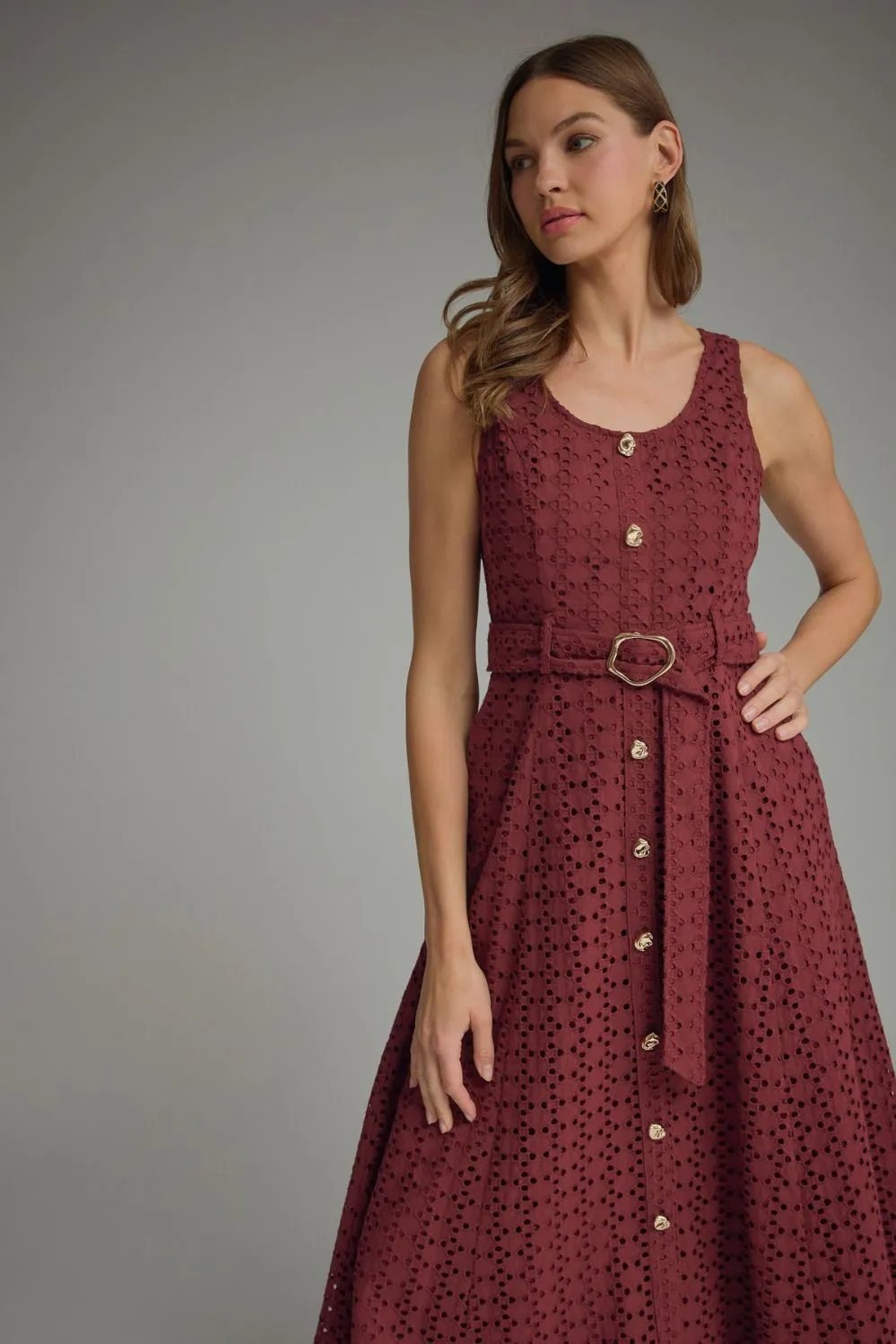 Saylor Lace Midi Dress, Burgundy sold by North & Main Clothing Company product image thumbnail 3
