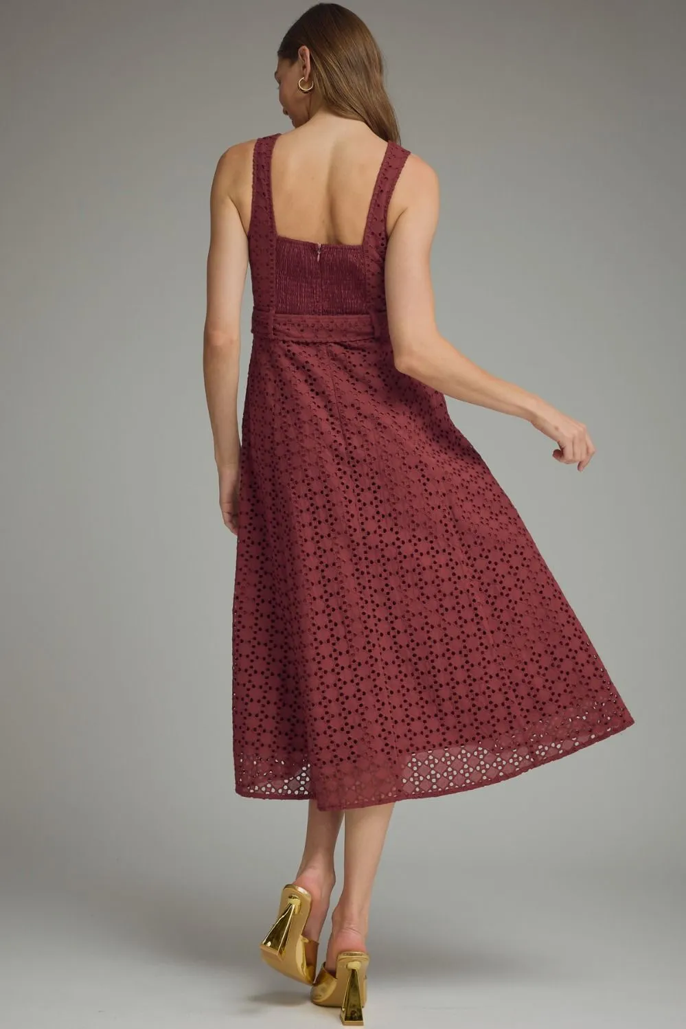 Saylor Lace Midi Dress, Burgundy sold by North & Main Clothing Company product image thumbnail 2