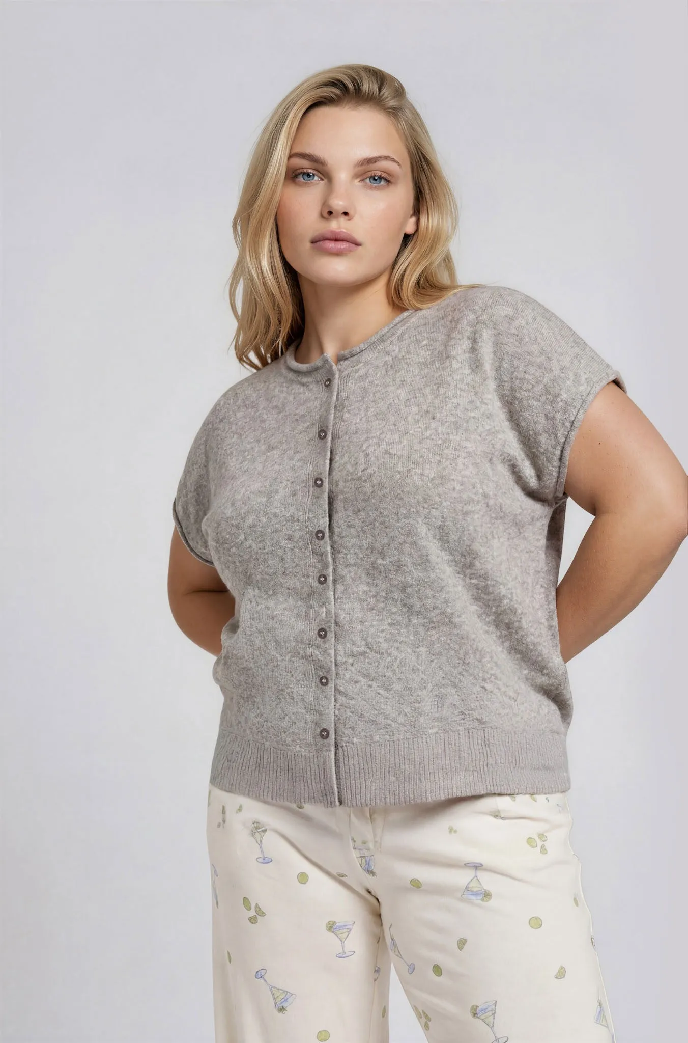 Emerie Button Down Top, Light Taupe | Plus Size sold by North & Main Clothing Company product image thumbnail 2