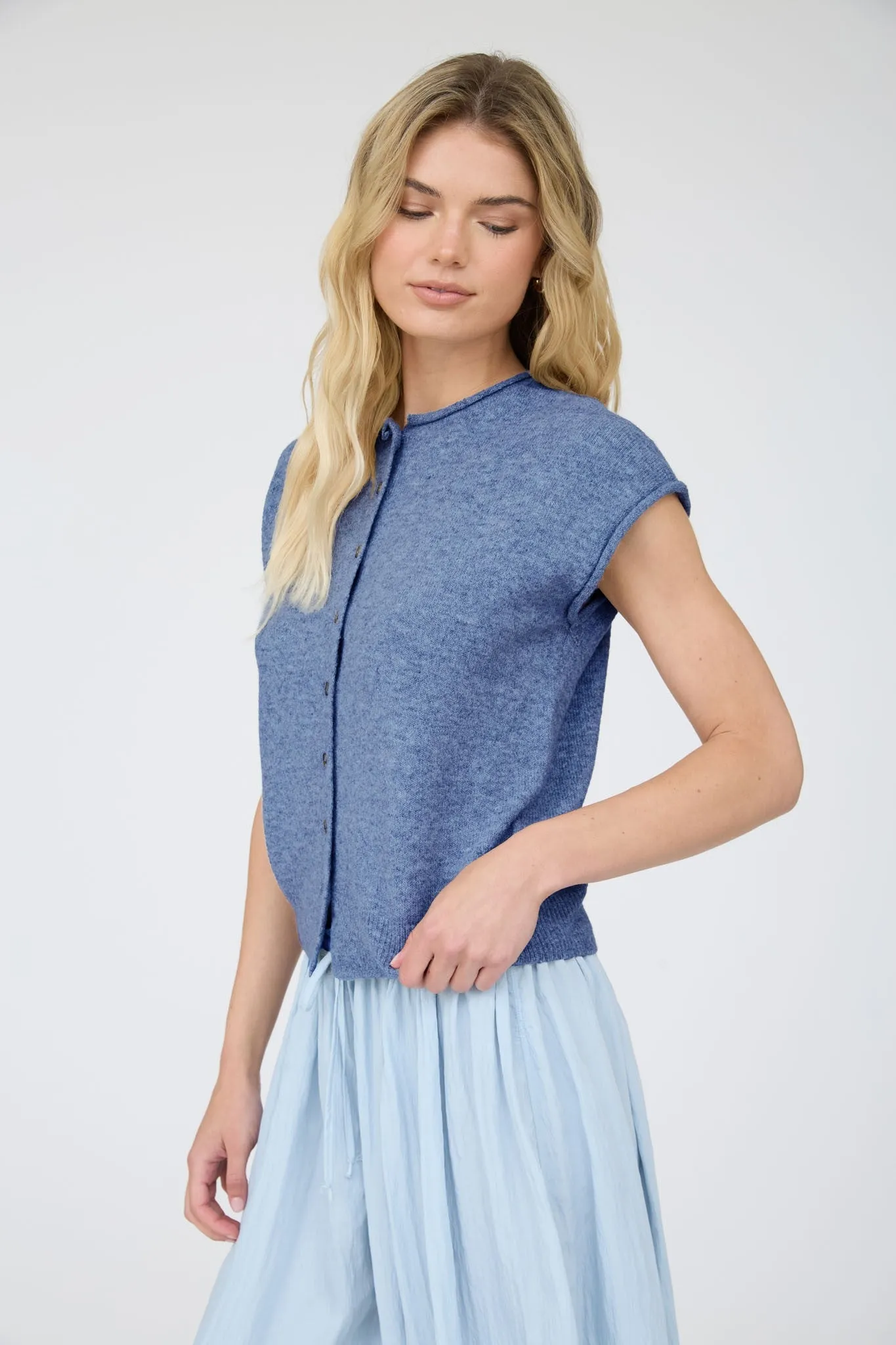 Emerie Button Down Top, Denim Blue sold by North & Main Clothing Company product image thumbnail 3