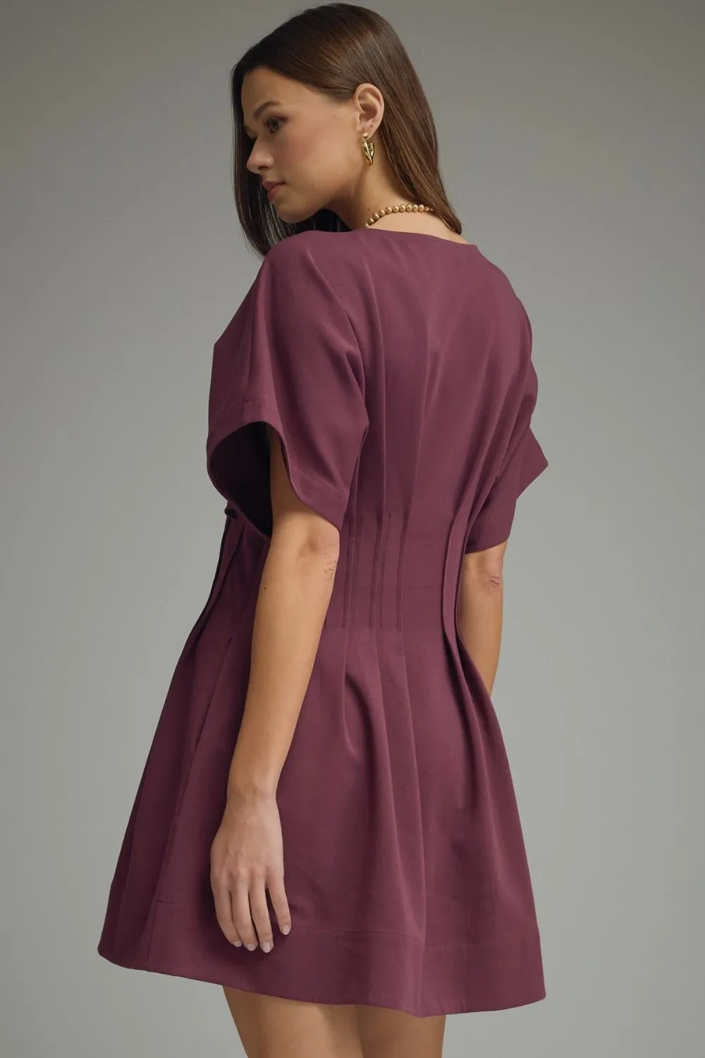 Ember Pleated Mini Dress, Plum sold by North & Main Clothing Company product image thumbnail 4