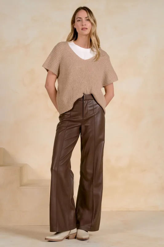 Layered Shirt & Sweater Top, Sand | ELAN made by Elan