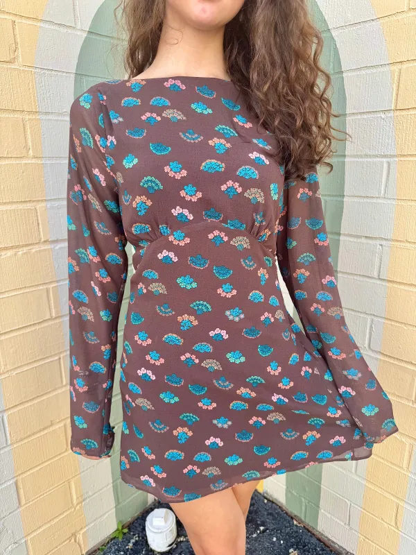 Jolie Printed Mini Dress, Espresso Combo | Free People made by North & Main Clothing Company