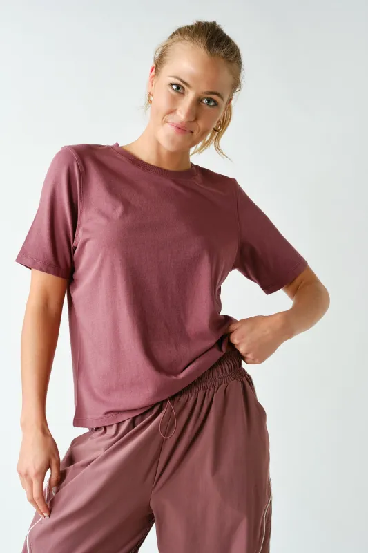 Adalynn Classic Boxy Fit Tee, Rosewood made by Mono B