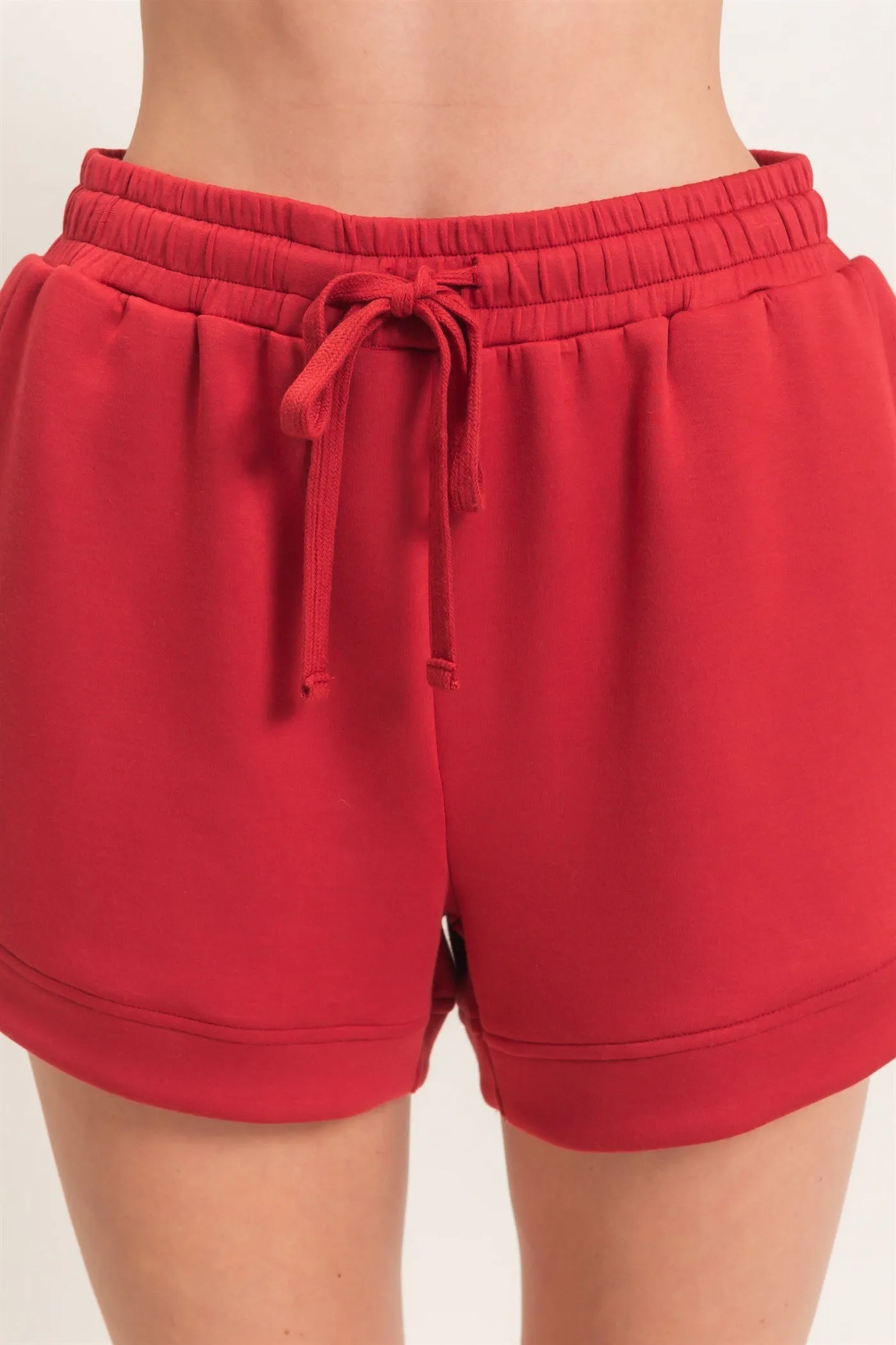 Mae Knit Shorts, Dark Red sold by North & Main Clothing Company product image thumbnail 2