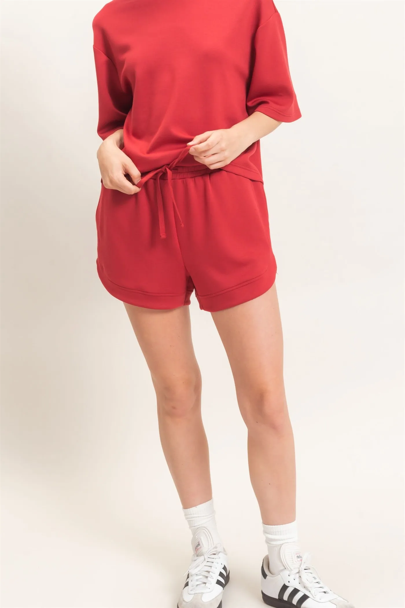 Mae Knit Shorts, Dark Red sold by North & Main Clothing Company product image thumbnail 5