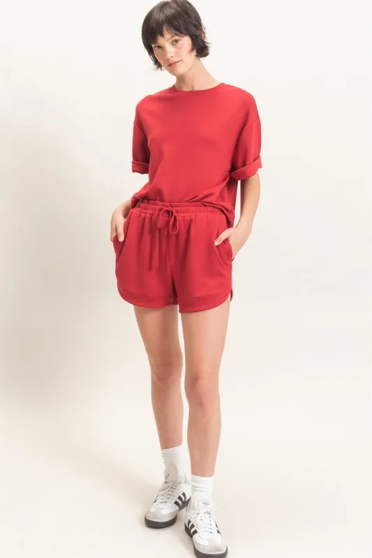Mae Knit Shorts, Dark Red made by HYFVE