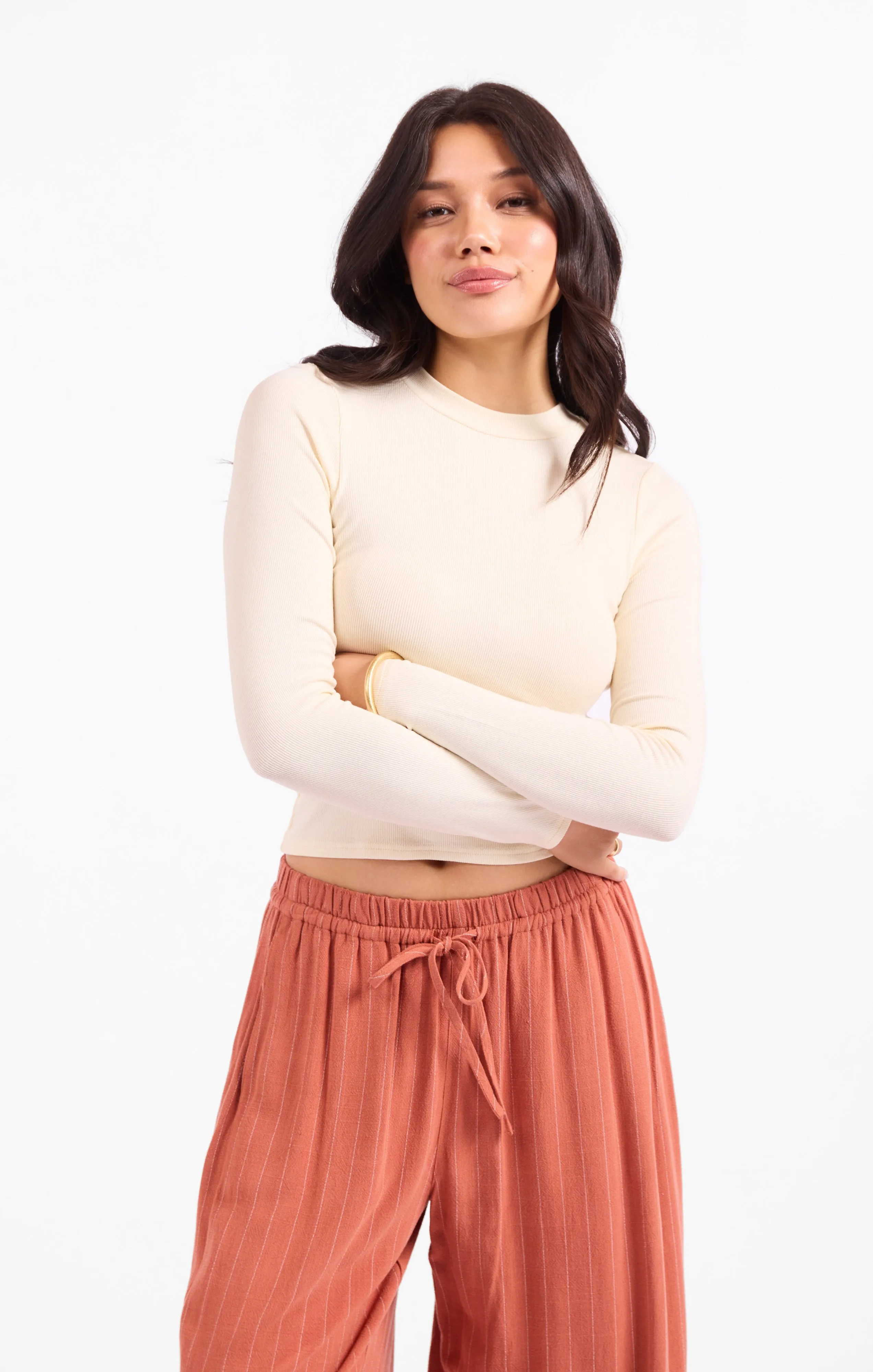Ronan Crewneck Top, Cream | Sadie & Sage sold by North & Main Clothing Company product image thumbnail 4