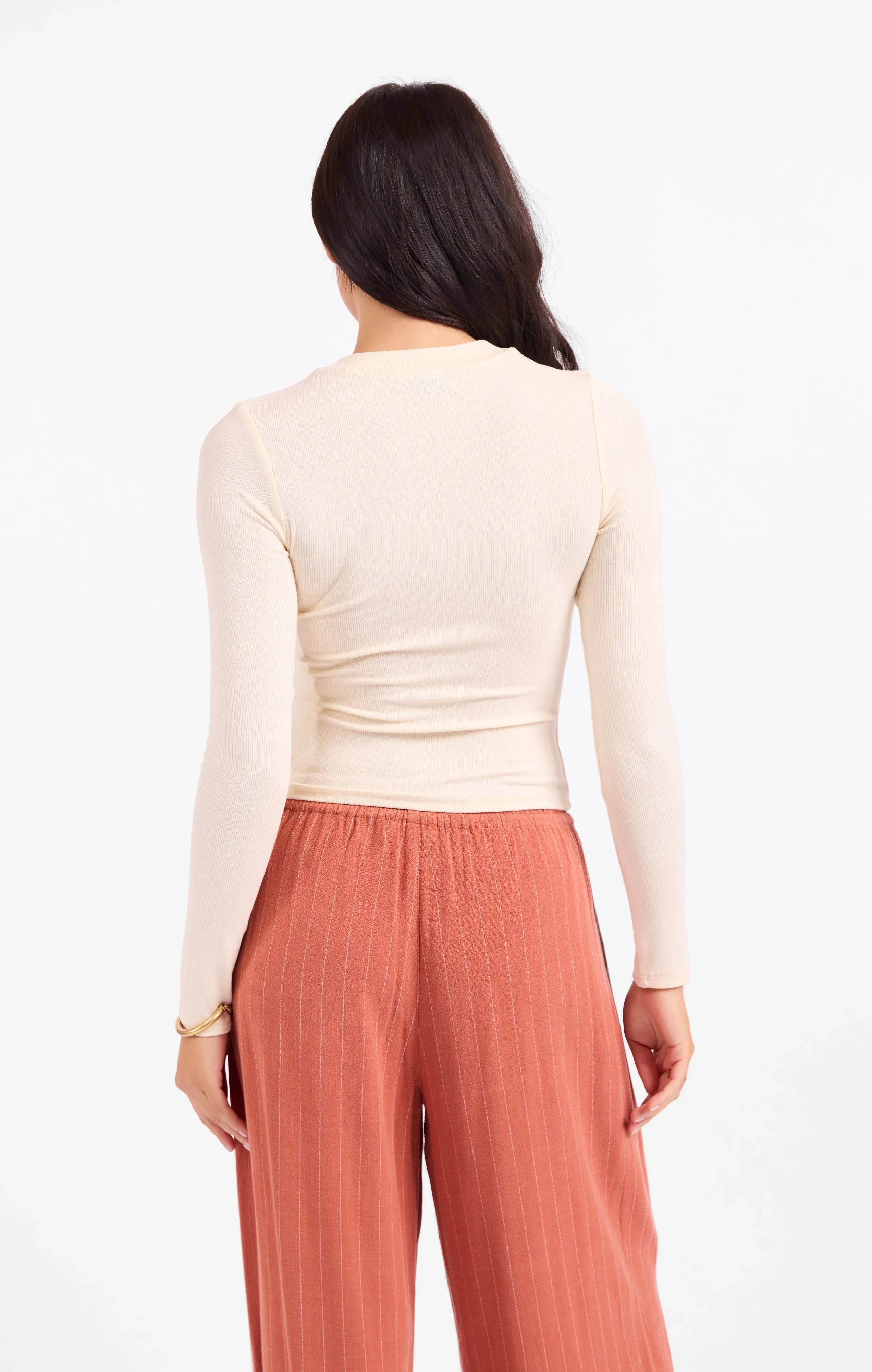 Ronan Crewneck Top, Cream | Sadie & Sage sold by North & Main Clothing Company product image thumbnail 5
