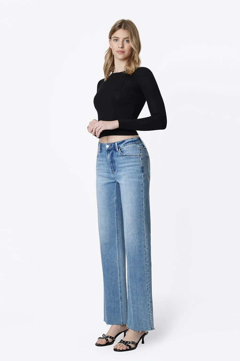 Beckett High Rise Slim Wide Jeans, Gain sold by North & Main Clothing Company product image thumbnail 4