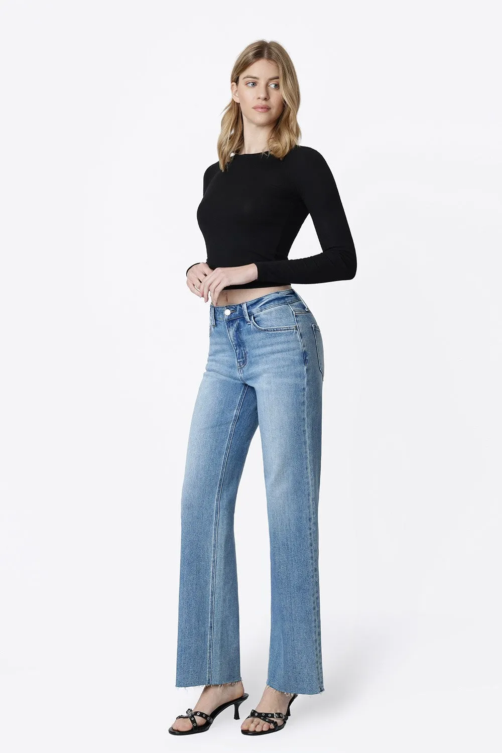Beckett High Rise Slim Wide Jeans, Gain sold by North & Main Clothing Company product image thumbnail 5