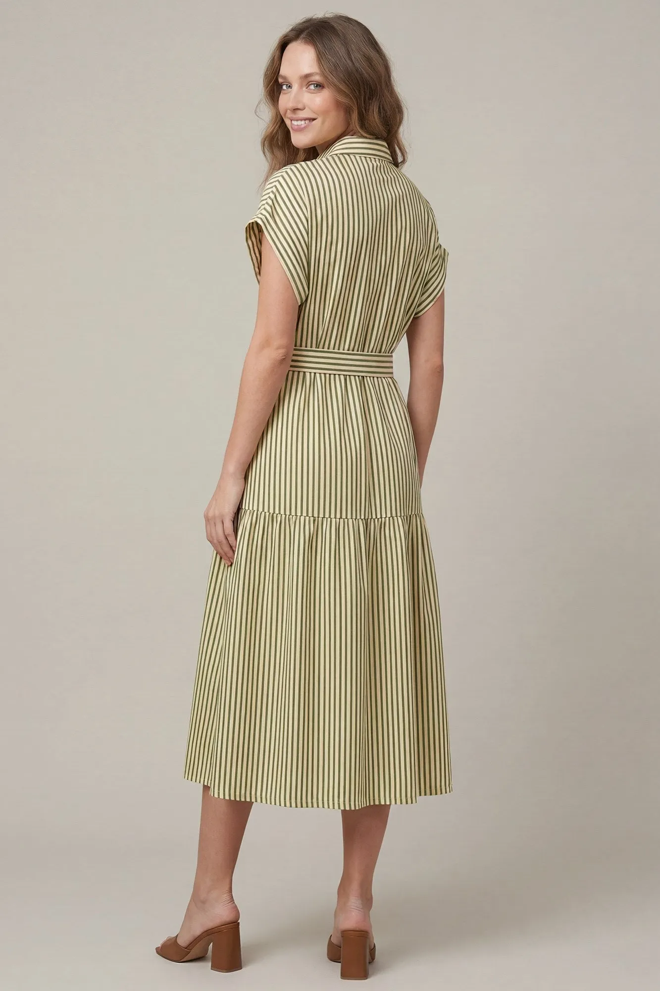 Scout Collared Striped Midi Dress, Sea Green sold by North & Main Clothing Company product image thumbnail 2