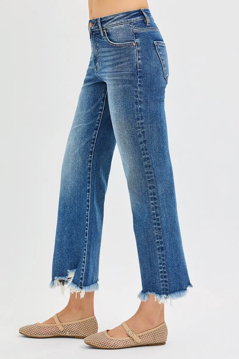 Dayana Mid Rise Frayed Hem Jean, Dark sold by North & Main Clothing Company product image thumbnail 2