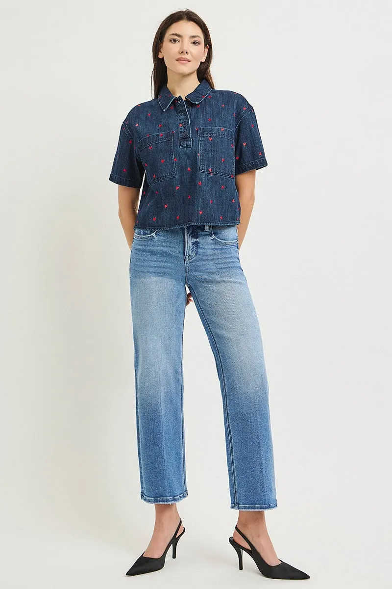Ayleen Tummy Control Straight Leg Jeans, Medium sold by North & Main Clothing Company product image thumbnail 3