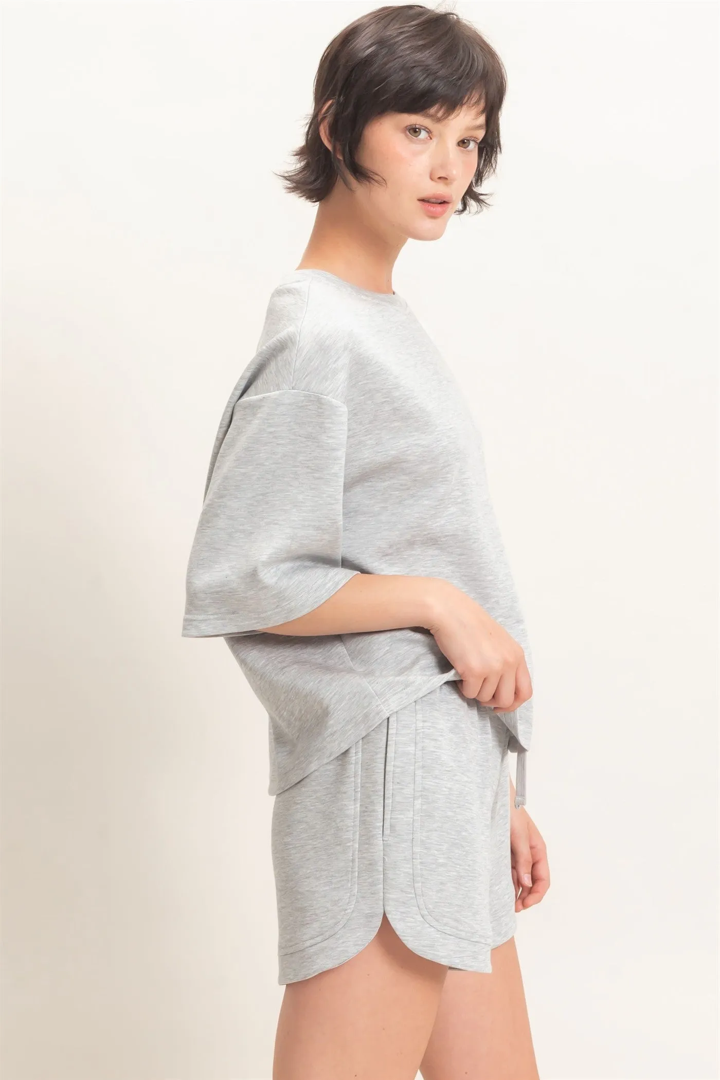Jaylee Loose Fit Crew, Heather Grey sold by North & Main Clothing Company product image thumbnail 4
