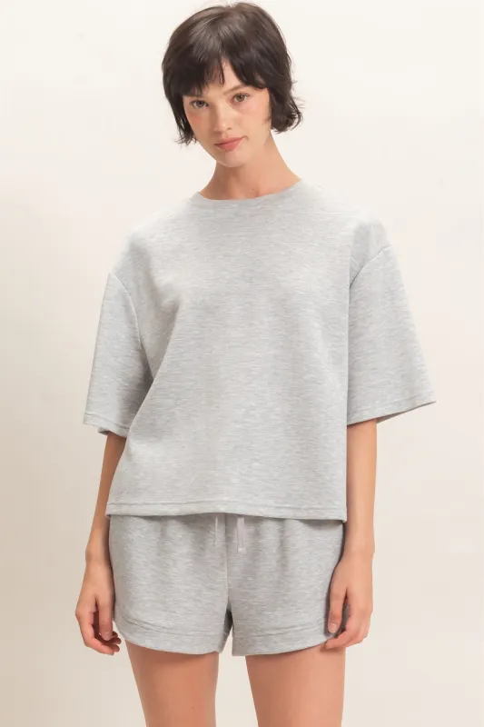 Jaylee Loose Fit Crew, Heather Grey made by HYFVE