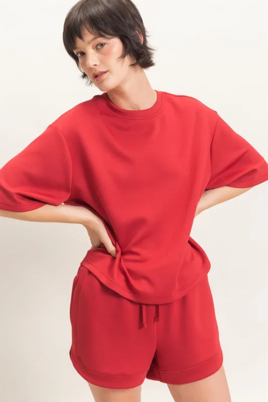 Jaylee Loose Fit Crew, Dark Red made by HYFVE