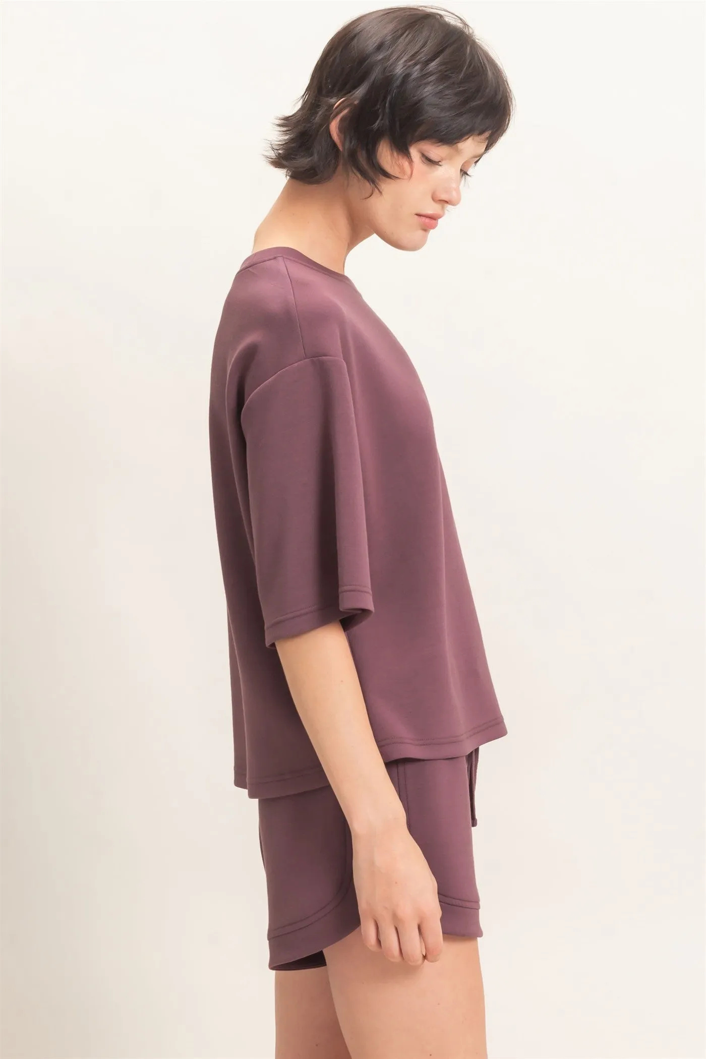 Jaylee Loose Fit Crew, Cocoa sold by North & Main Clothing Company product image thumbnail 4