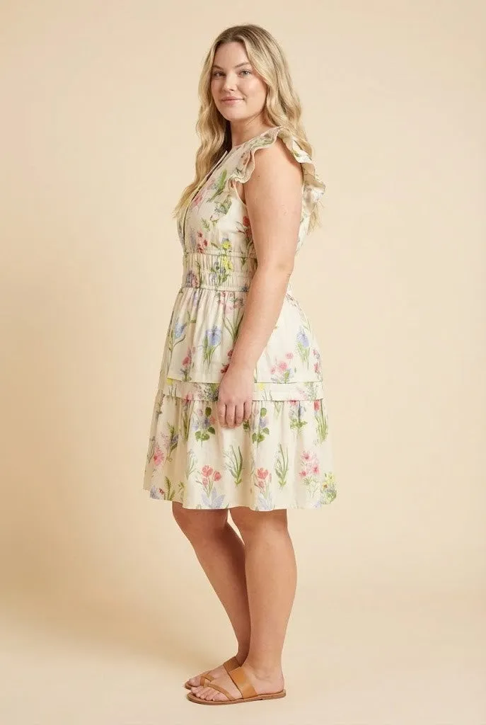 Lane Floral Ruffle Dress, Cream | Plus Size sold by North & Main Clothing Company product image thumbnail 3