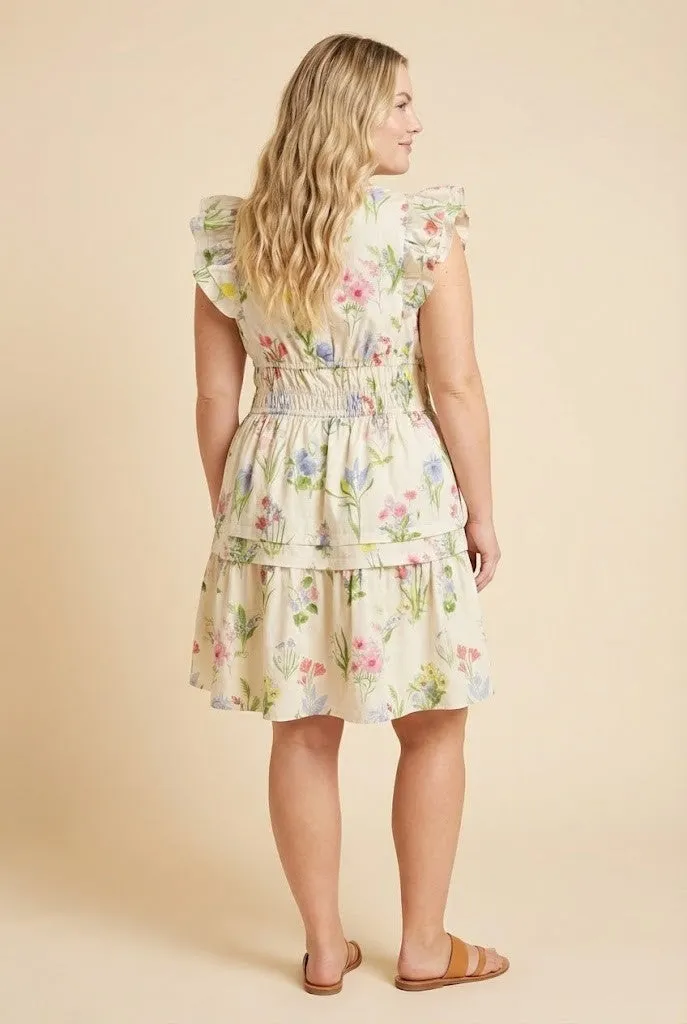 Lane Floral Ruffle Dress, Cream | Plus Size sold by North & Main Clothing Company product image thumbnail 2