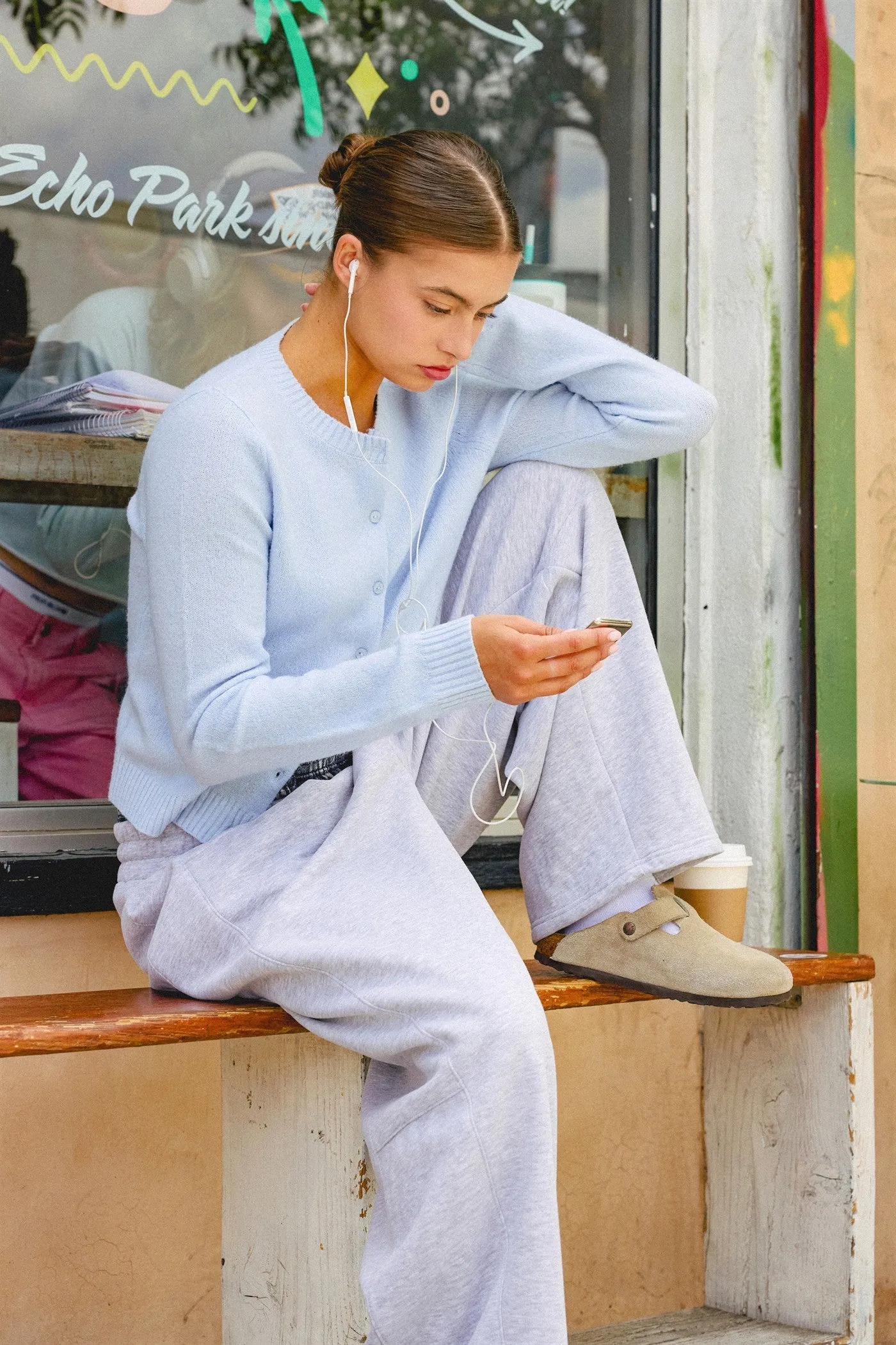 Kamari Long Sleeve Cardigan, Ice Blue sold by North & Main Clothing Company product image thumbnail 2