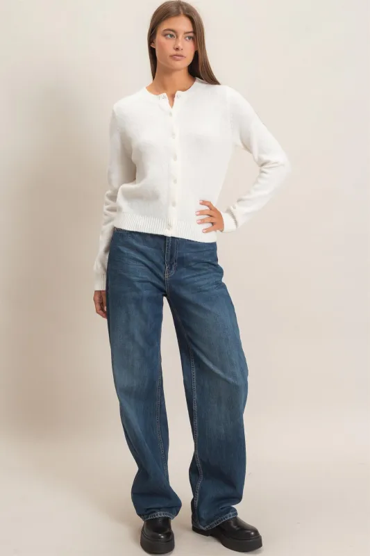 Kamari Long Sleeve Cardigan, Whip Cream made by HYFVE