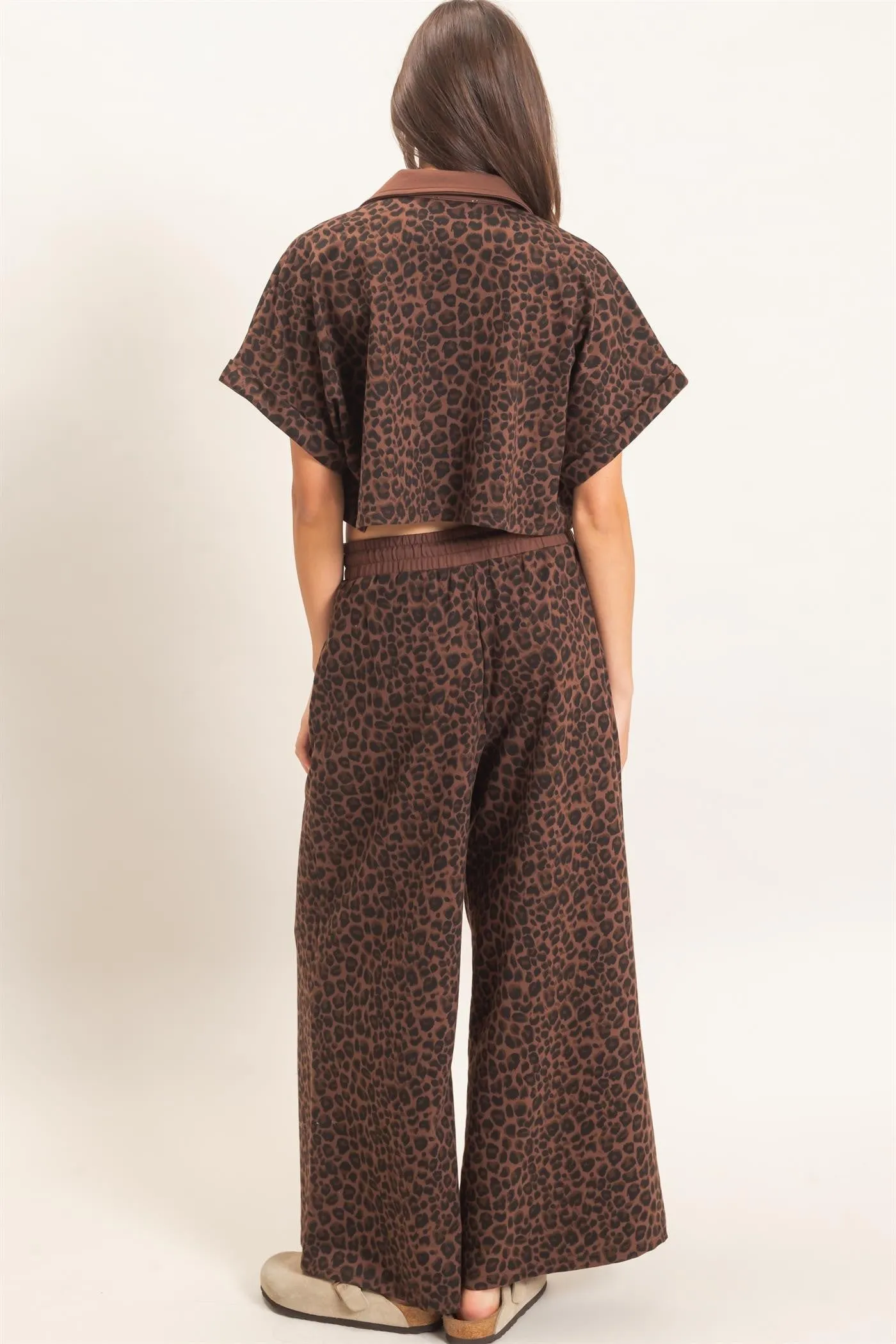 Eden Leopard Collared Crop, Brown sold by North & Main Clothing Company product image thumbnail 4