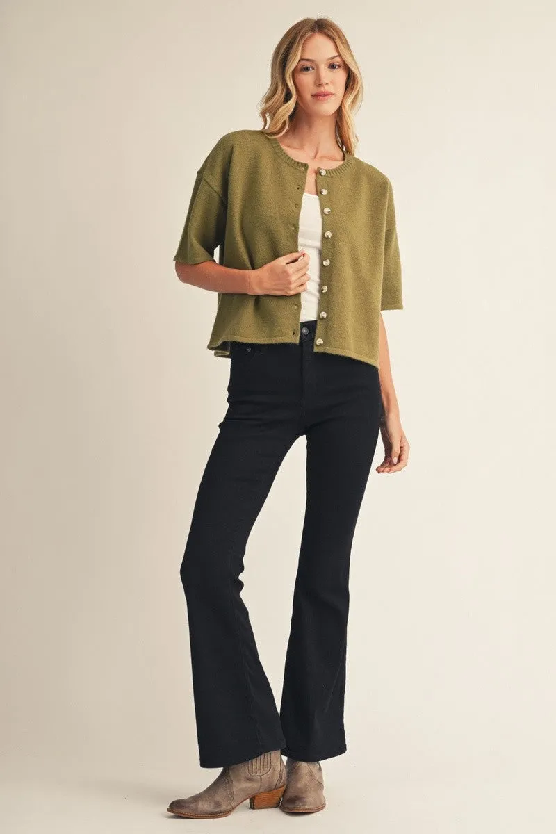 Jane Cardigan Sweater, Olive sold by North & Main Clothing Company product image thumbnail 4