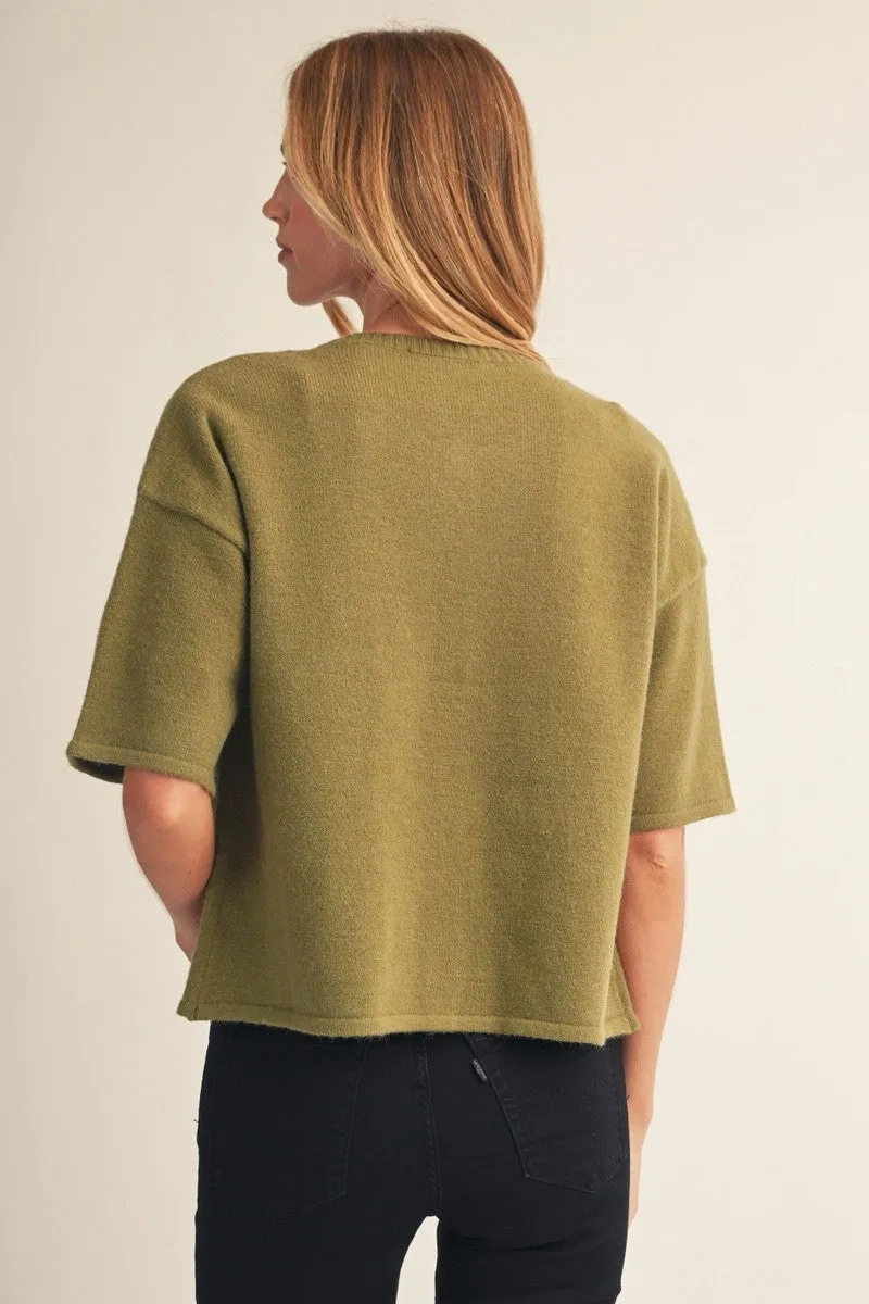 Jane Cardigan Sweater, Olive sold by North & Main Clothing Company product image thumbnail 3
