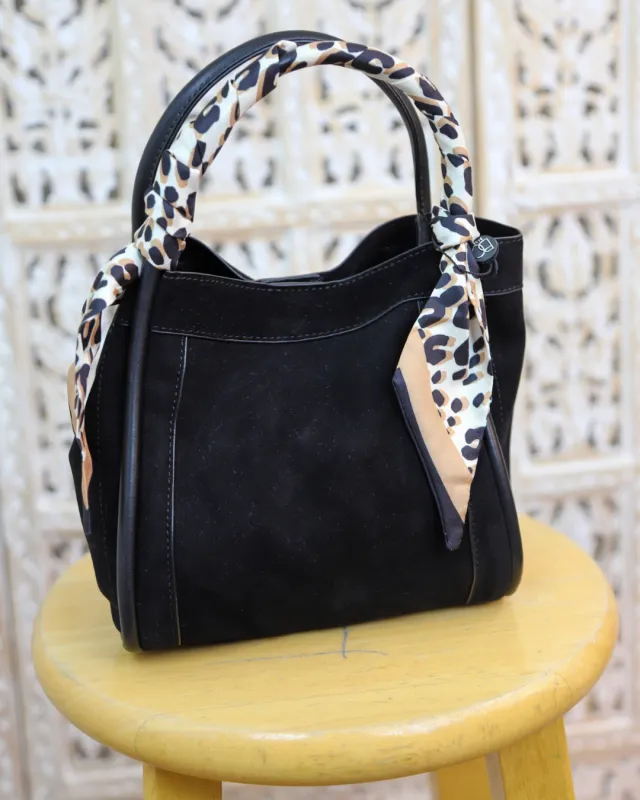 Gianna Scarf Handle Bag, Black made by North & Main Clothing Company