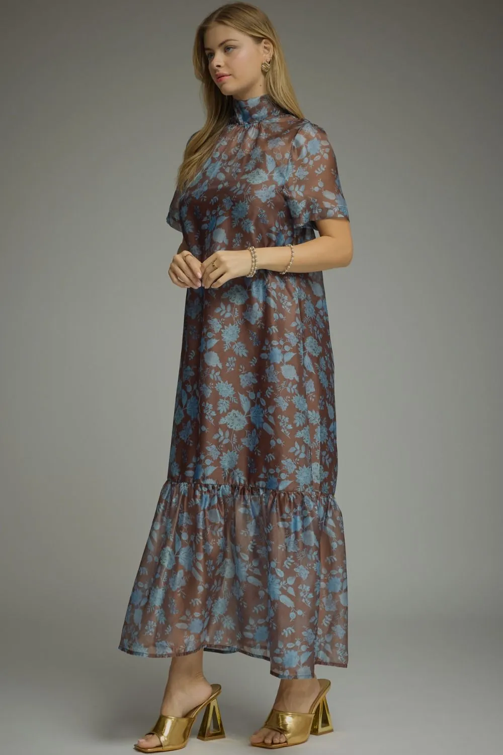 Lucy Sheer Overlay Dress, Brown sold by North & Main Clothing Company product image thumbnail 3