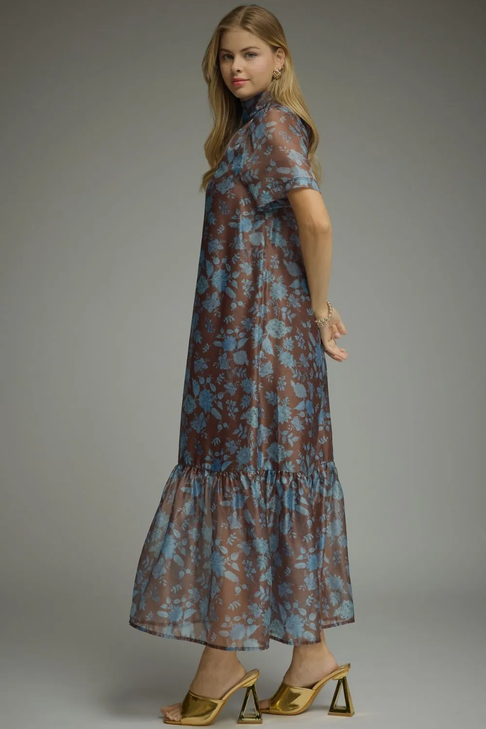 Lucy Sheer Overlay Dress, Brown sold by North & Main Clothing Company product image thumbnail 4