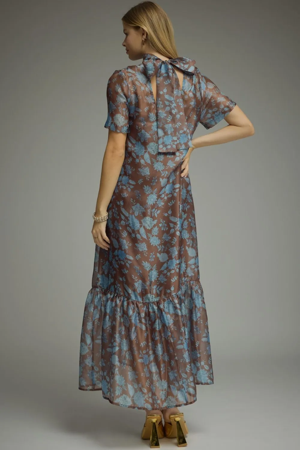 Lucy Sheer Overlay Dress, Brown sold by North & Main Clothing Company product image thumbnail 5