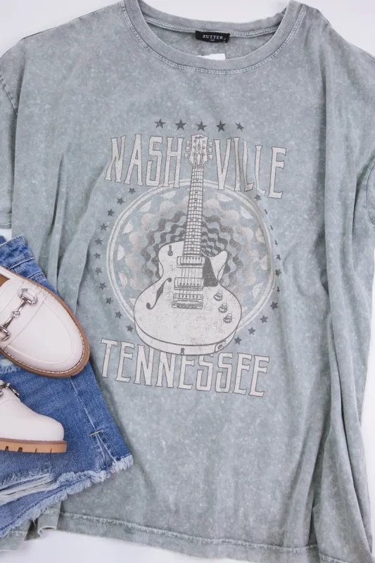 Next Level Nashville Tennessee Graphic Tee, Green | Plus Size made by North & Main Clothing Company