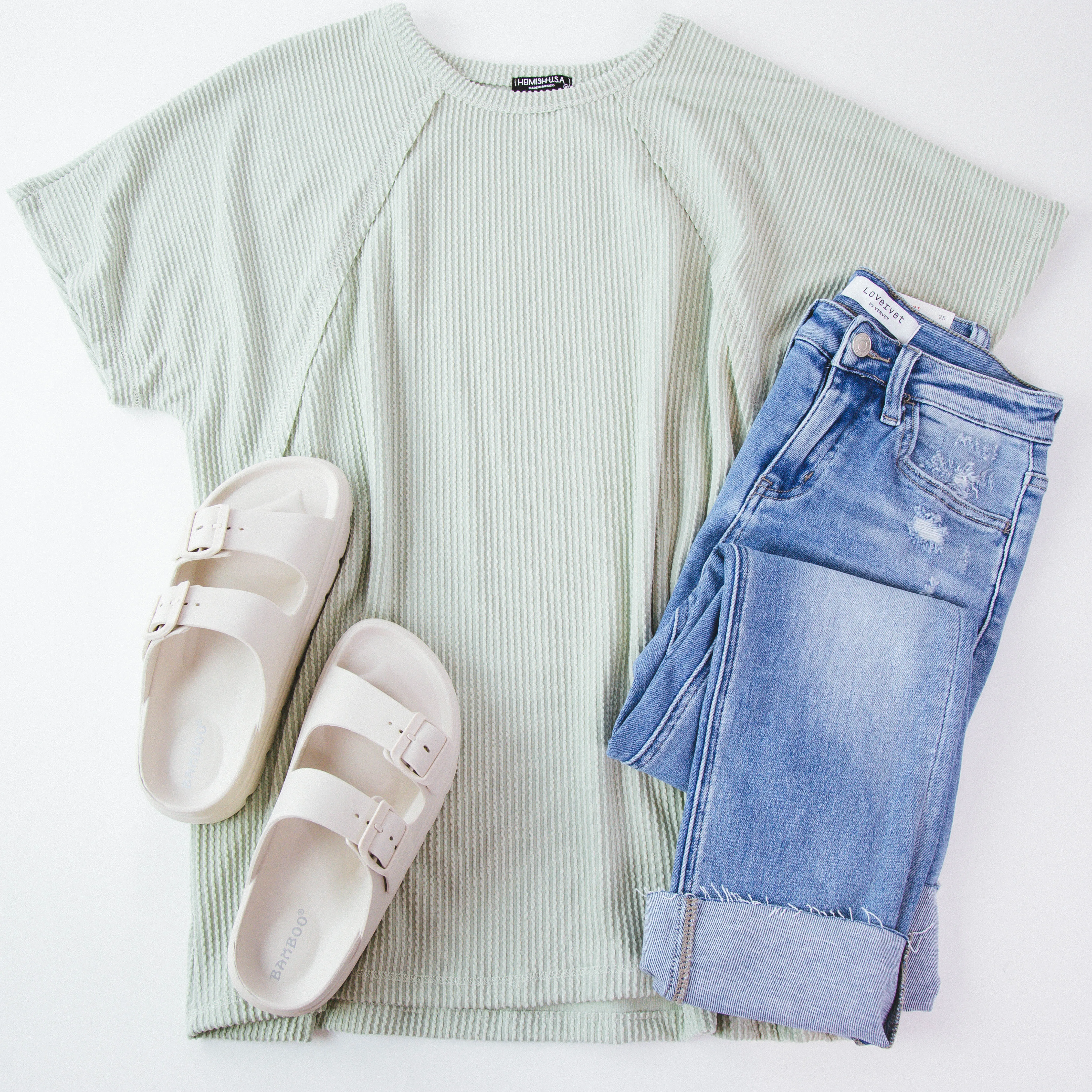 Yuzu Double Buckle Slide, Beige Eva sold by North & Main Clothing Company product image thumbnail 2