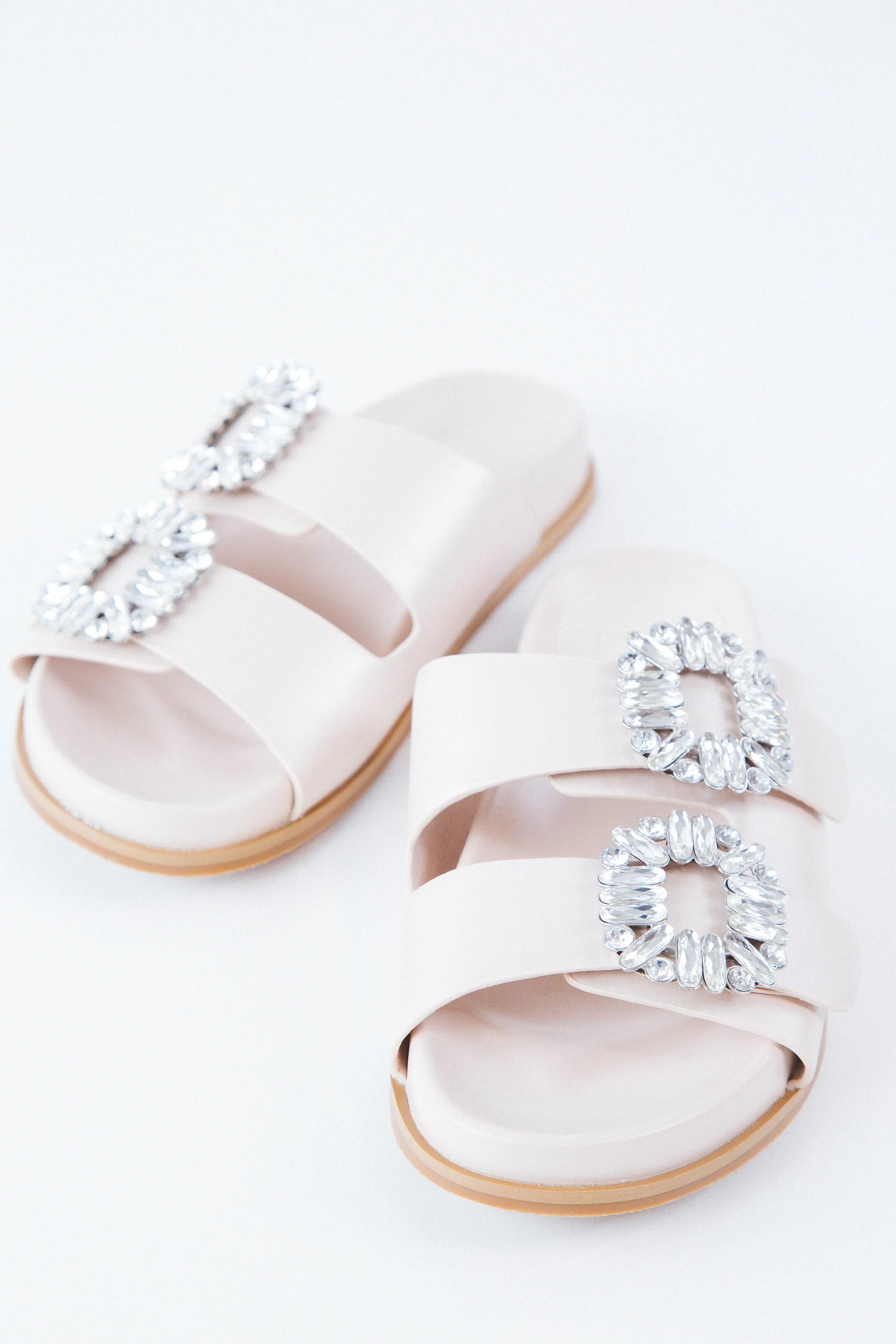 Bridget Slide On Sandal, Champagne | ShuShop sold by North & Main Clothing Company