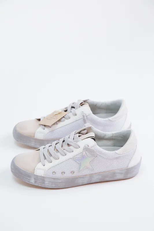 Paula Lace Up Star Sneaker, White Mesh  | SHUSHOP sold by North & Main Clothing Company