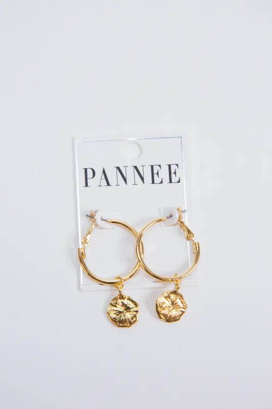 Bohemian Sun Hoops Earrings, Gold sold by North & Main Clothing Company