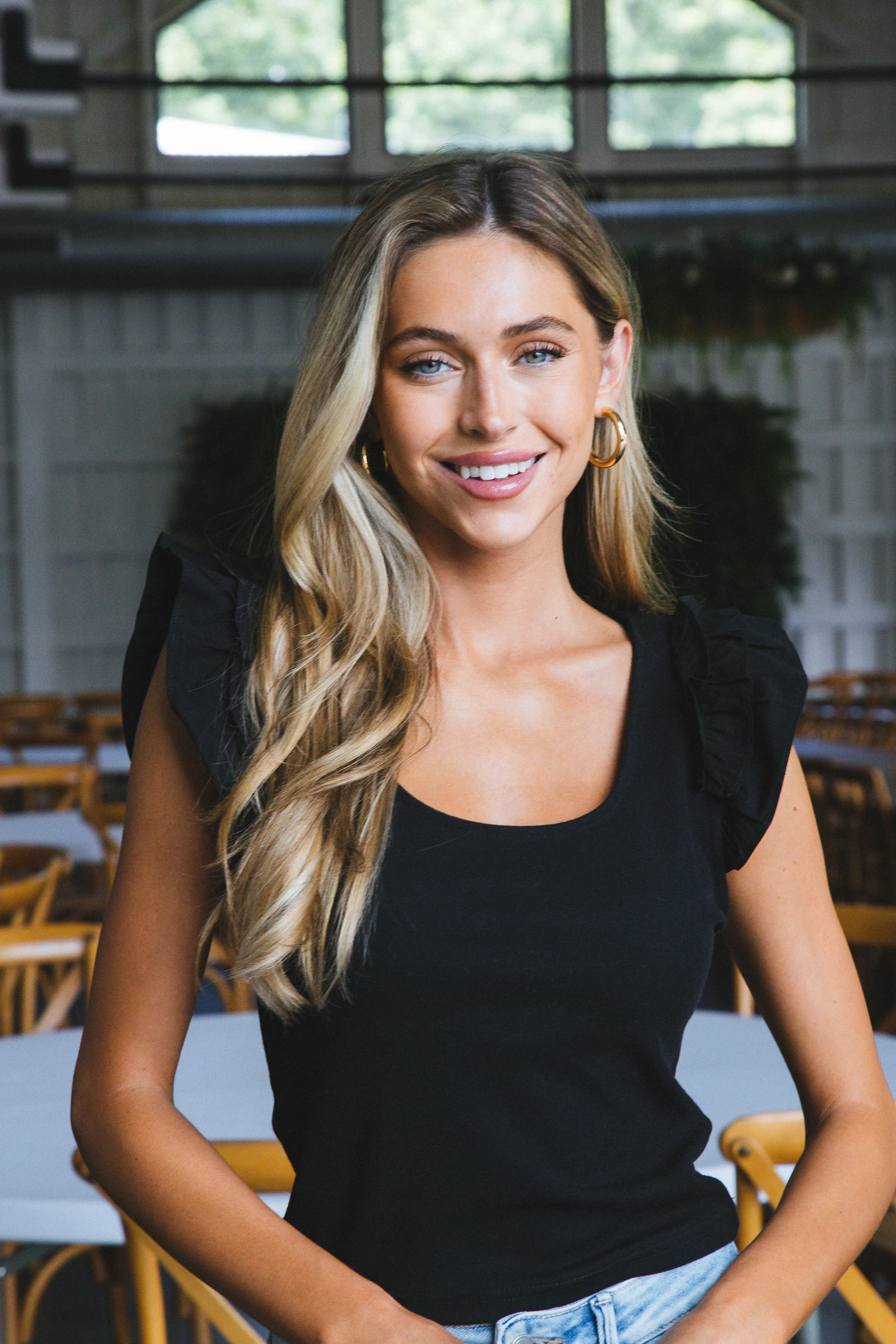 Brynn Ruffle Sleeve Top, Black sold by North & Main Clothing Company product image thumbnail 5