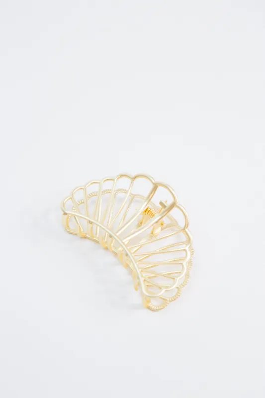 Eliza Clamshell Hair Claw, Gold sold by North & Main Clothing Company
