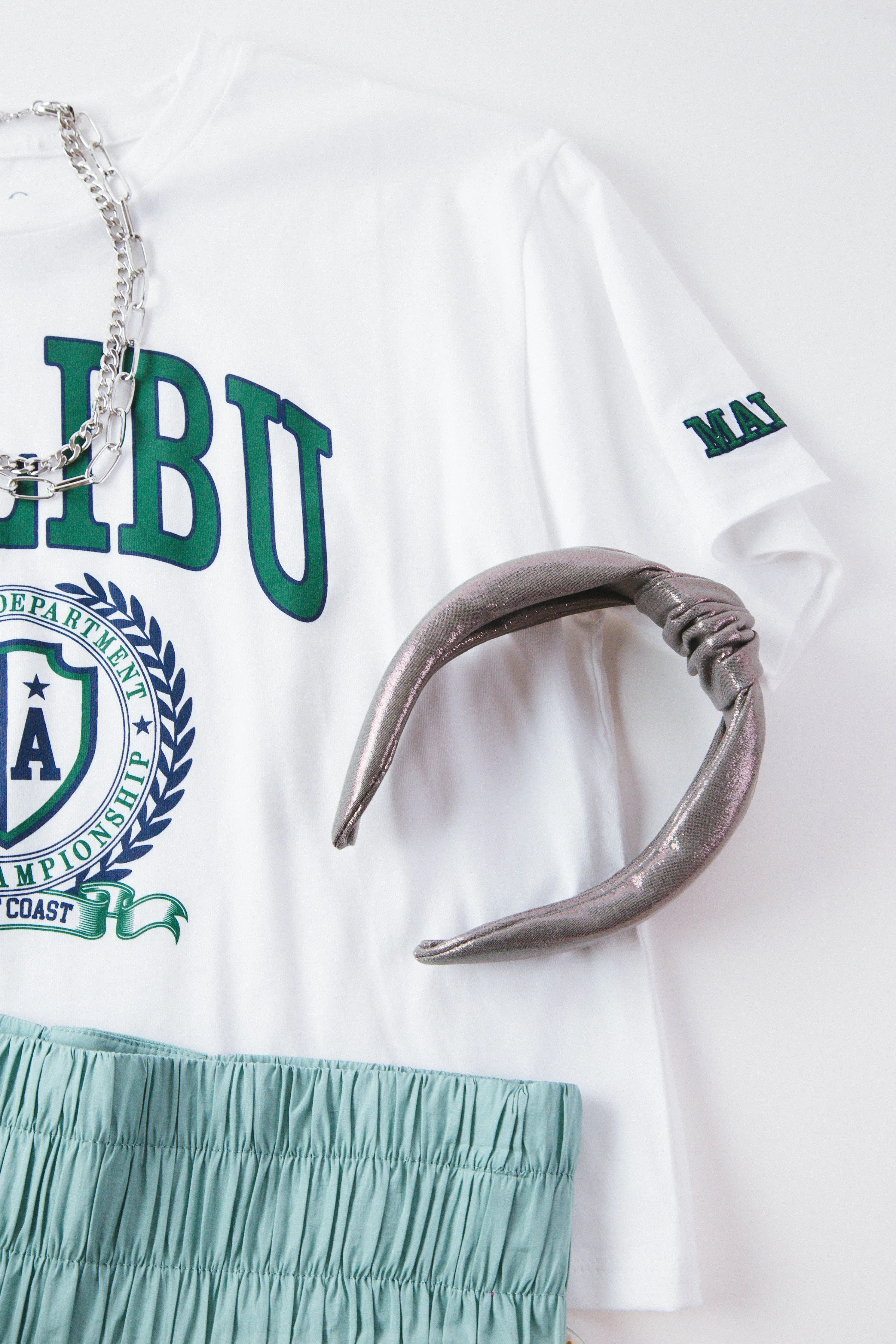 Shimmer Knotted Headband, Silver sold by North & Main Clothing Company product image thumbnail 2