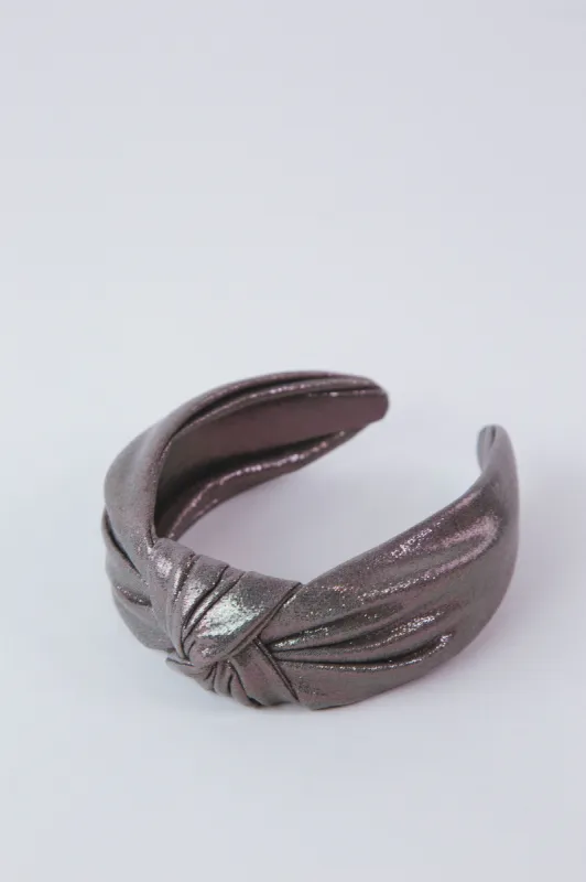 Shimmer Knotted Headband, Silver sold by North & Main Clothing Company