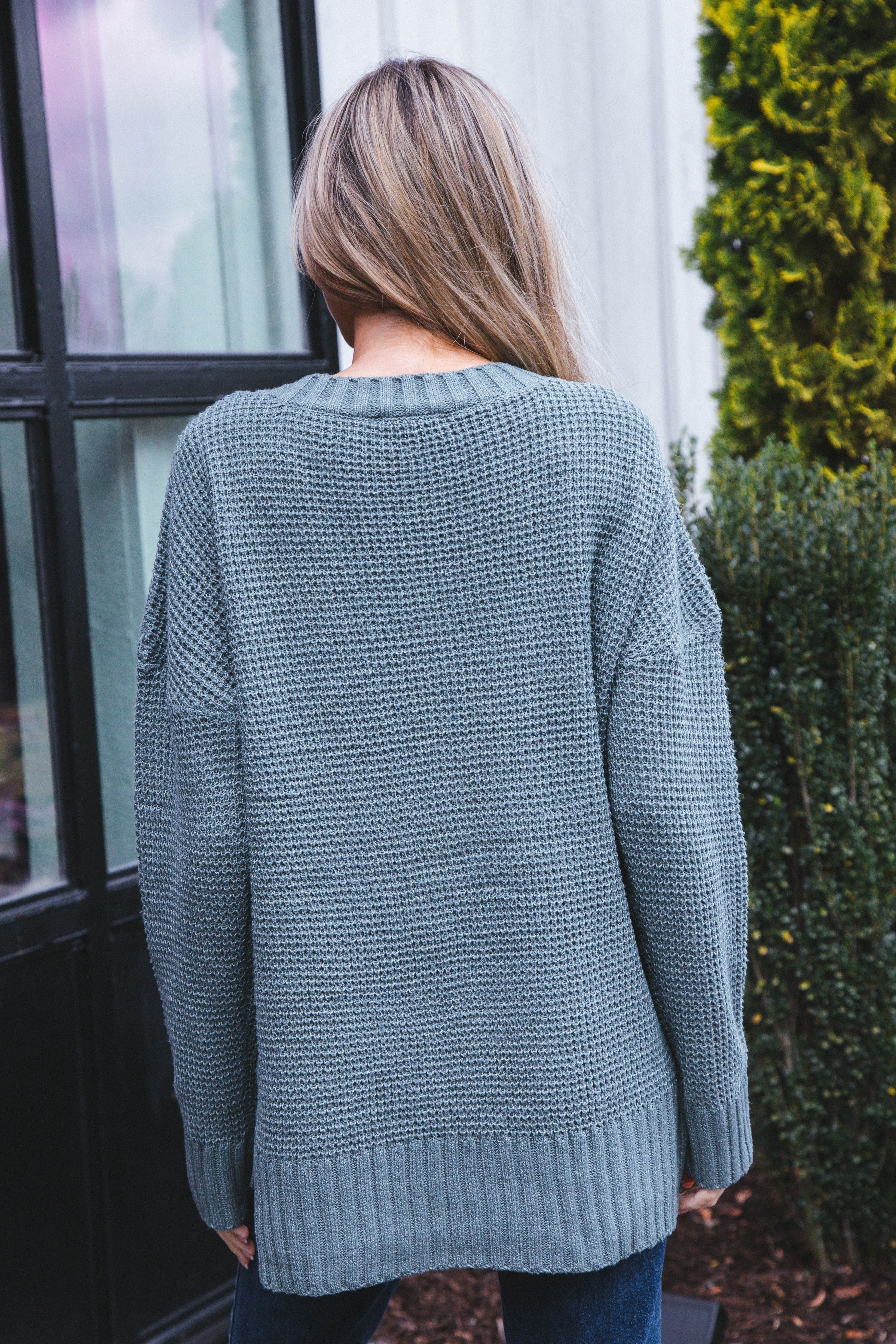 Cierra Button Neckline Sweater, Sage sold by North & Main Clothing Company product image thumbnail 4