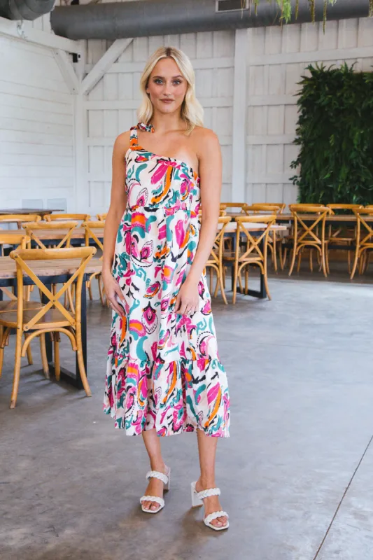 Maelyn Midi Dress, Fuchsia sold by North & Main Clothing Company