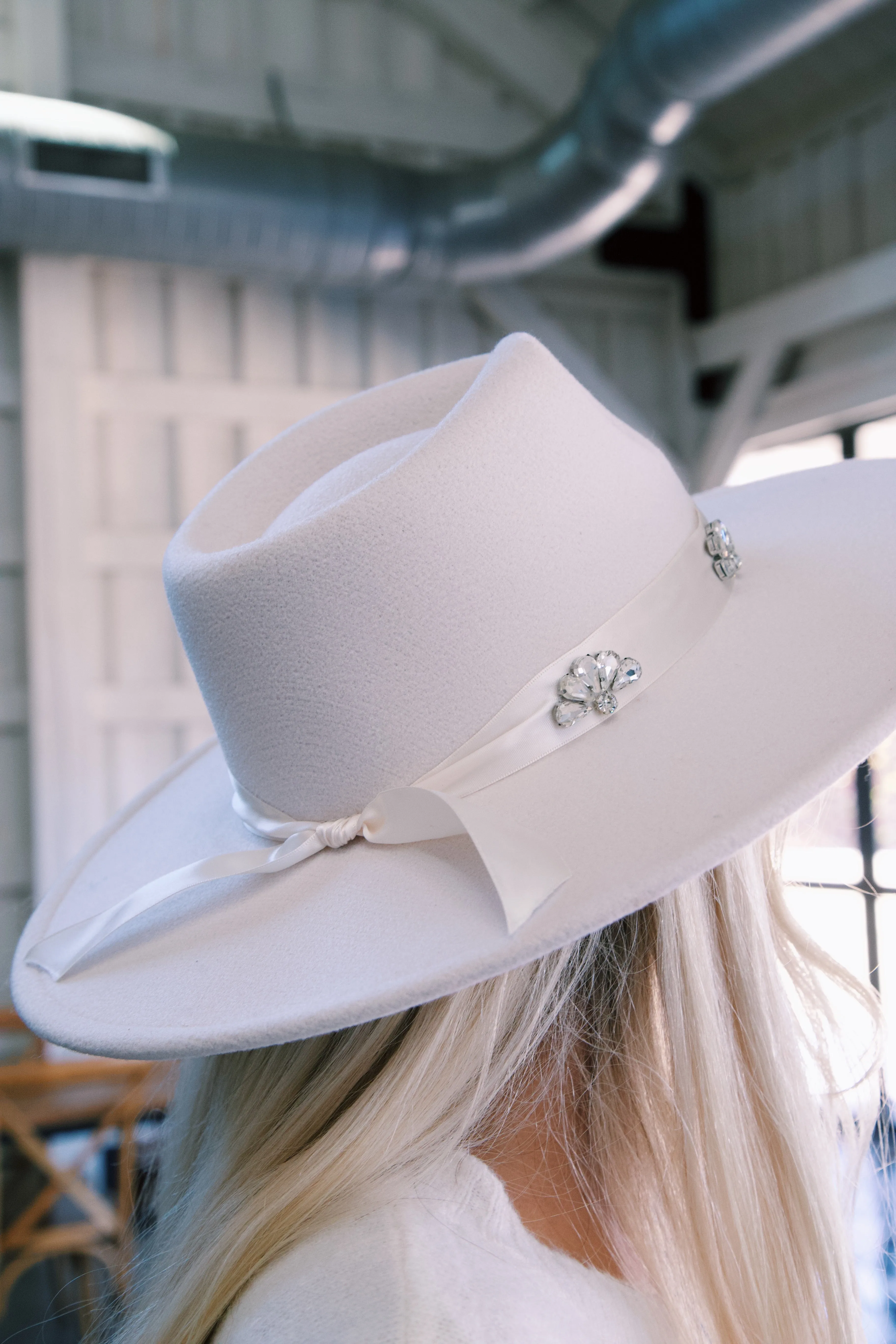 Underwood Rhinestone Felt Hat, Beige sold by North & Main Clothing Company