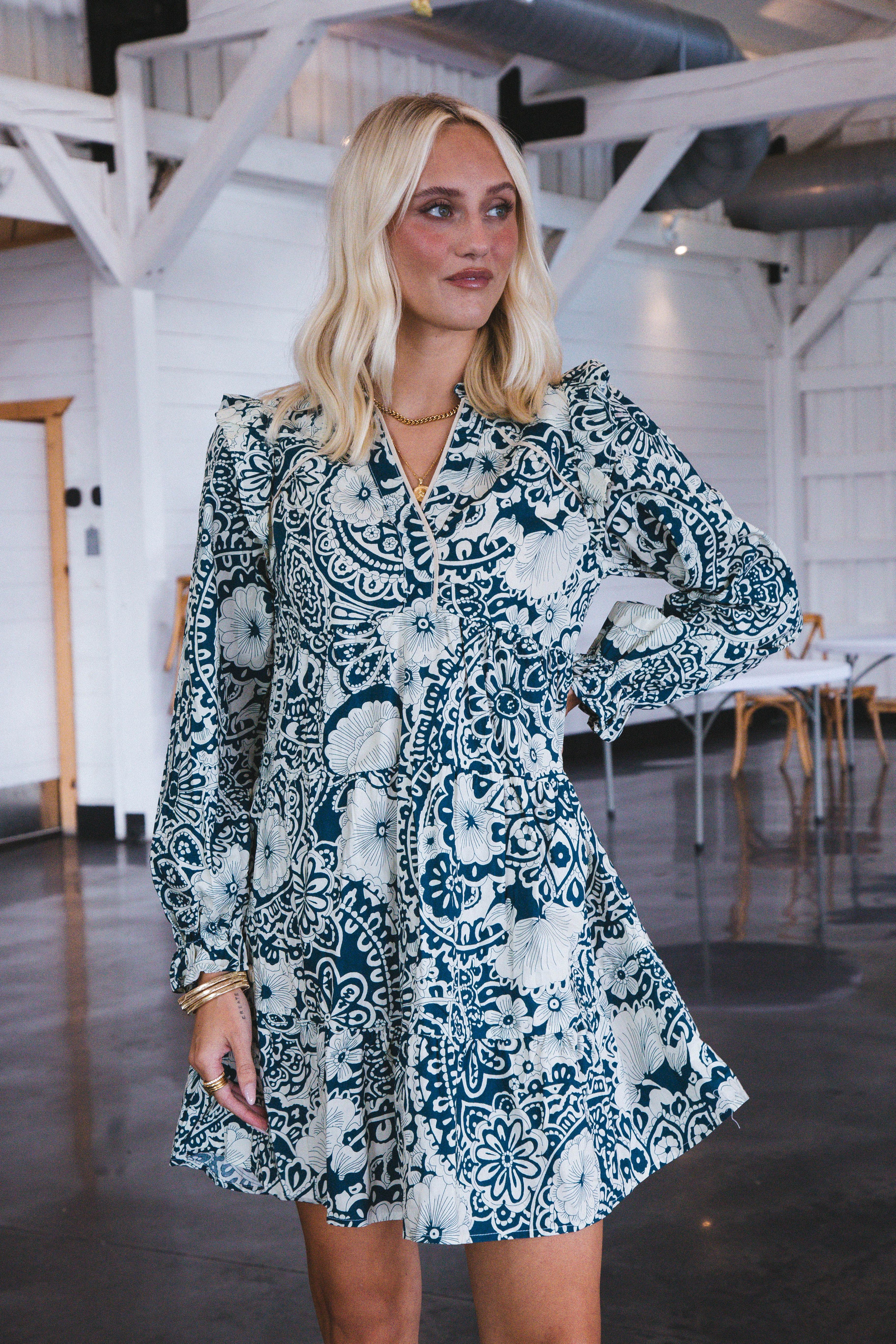 Remi Printed Dress, Peacock sold by North & Main Clothing Company product image thumbnail 3