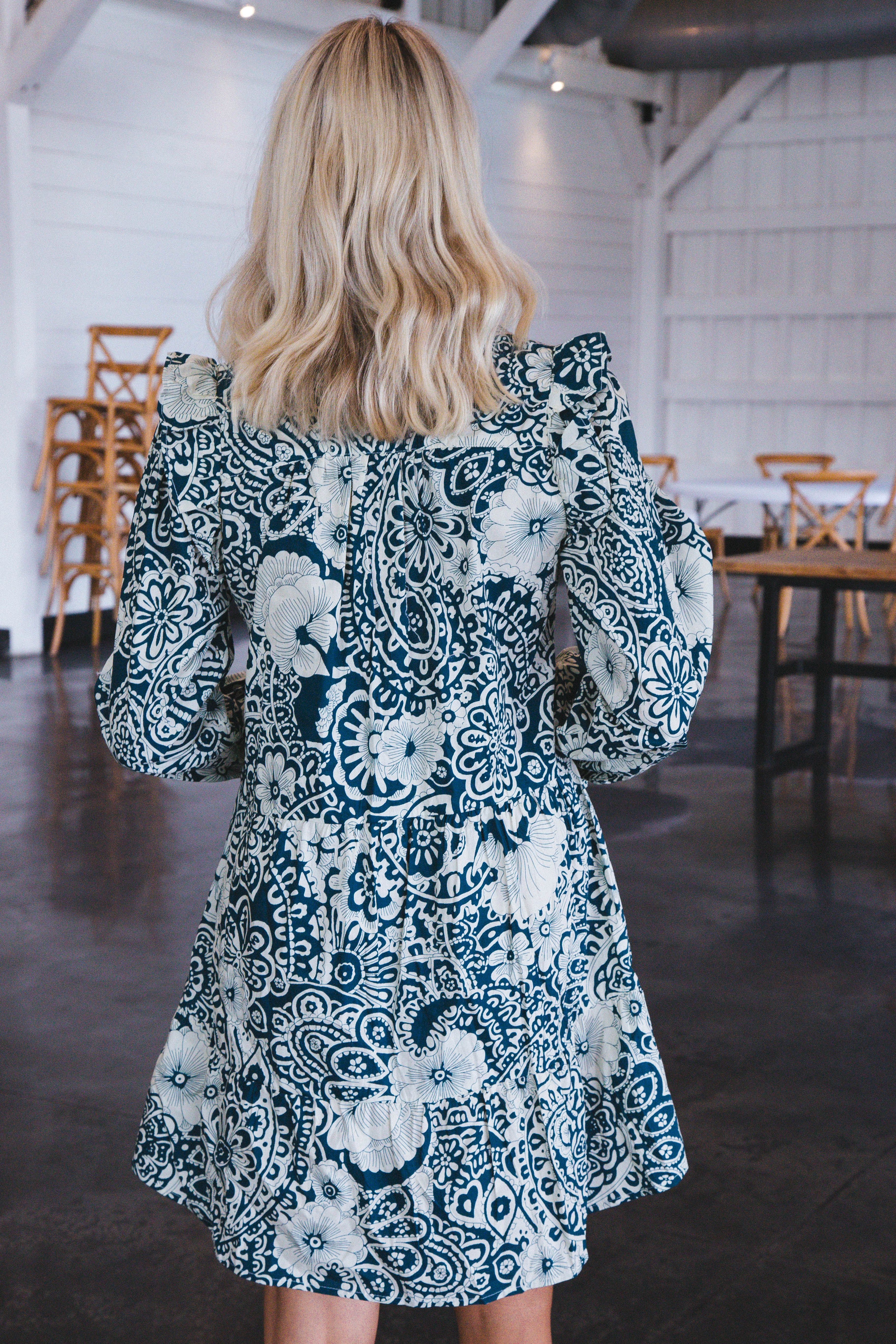 Remi Printed Dress, Peacock sold by North & Main Clothing Company product image thumbnail 9