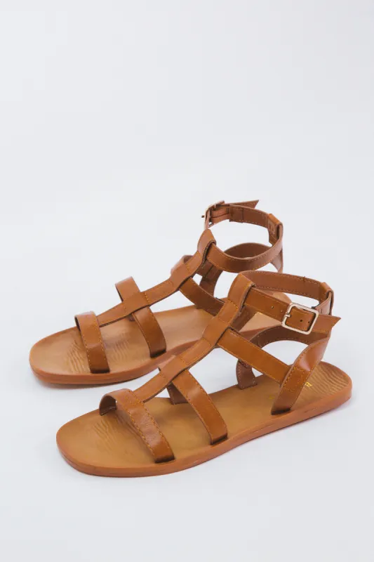 Starbathe Gladiator Sandal, Tan Burnish sold by North & Main Clothing Company