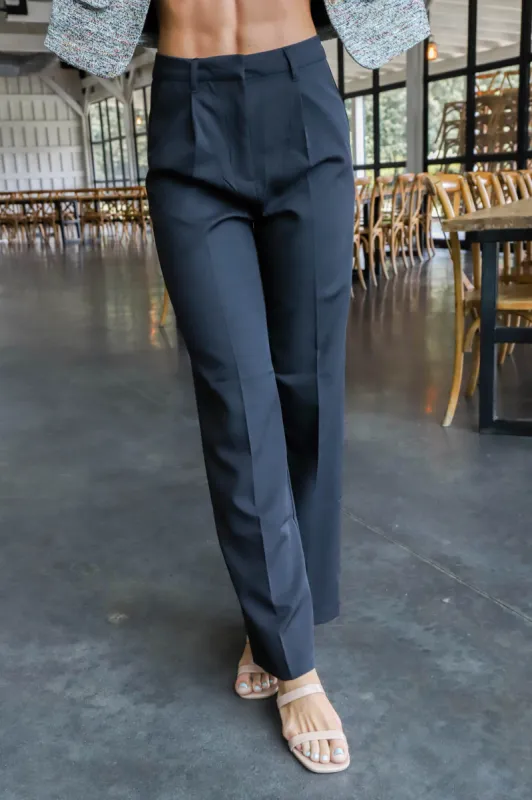 Ali High Waisted Trouser Pants, Black sold by North & Main Clothing Company