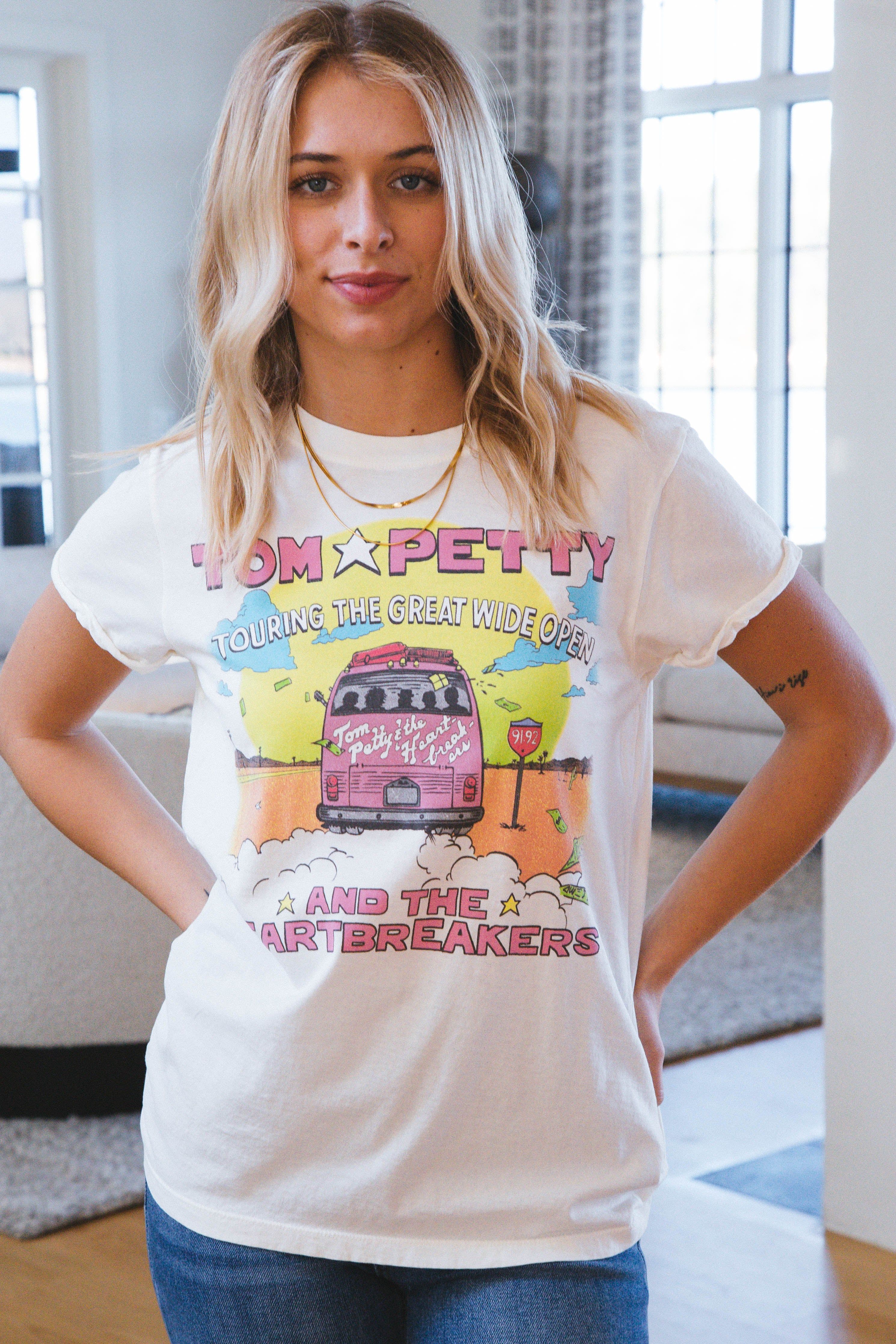 Tom Petty and the Heartbreakers Tour Tee, Pearl | Recycled Karma sold by North & Main Clothing Company